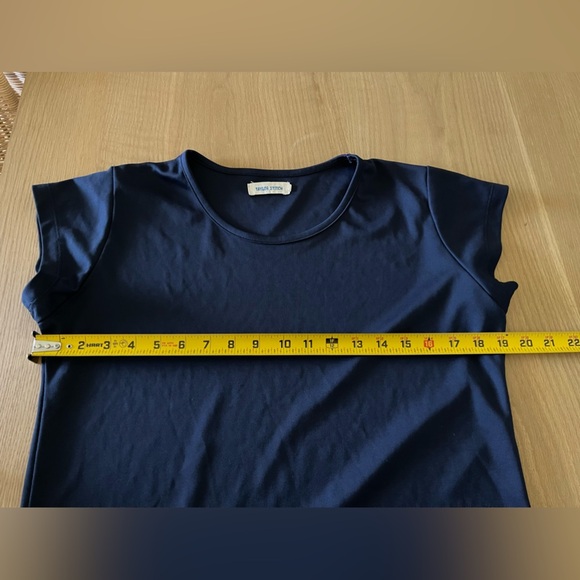 Taylor Stitch| Navy Short Sleeve Blouse, Basic Casual Tee, Form Fitting••• - Picture 6 of 7